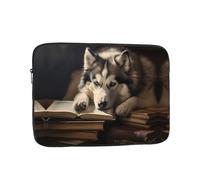 WZYWHJ Husky on The Book Custodia per laptop portatile antiurto da 15 pollici per uomini e donne viaggi d'affari, scuola, ufficio uso quotidiano