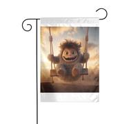 Wzywhj Il piccolo mostro sull'altalena immagine estate giardino bandiera double face decorazione cortile 30,5 x 45,7 cm
