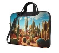 WZYWHJ Il territorio del cactus Stampa Ultra-sottile portatile monospalla accessori per computer portatile borsa morbida antiurto per laptop, Nero , 13 inch