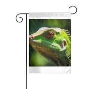 Wzywhj Immagine camaleonte dagli occhi rossi, bandiera estiva da giardino su entrambi i lati, decorazione per cortile, 30,5 x 45,7 cm