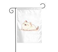 Wzywhj Immagine di gattino sbadigliando bandiera estiva da giardino double face decorazione cortile 30,5 x 45,7 cm