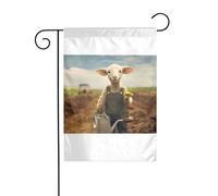 Wzywhj Immagine di pecora antropomorfizzata, bandiera estiva da giardino su entrambi i lati, decorazione per cortile, 30,5 x 45,7 cm