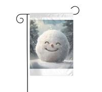 Wzywhj Immagine palla di neve sorridente bandiera estiva giardino doppia faccia decorazione cortile 30,5 x 45,7 cm