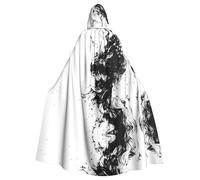 WZYWHJ Ink Flow Prints - Mantello con cappuccio per cosplay di alta qualità, per uomini e donne, Halloween