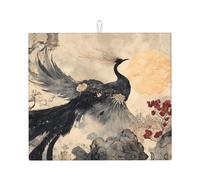 WZYWHJ Ink Phoenix - Tappetino scolapiatti per la cucina, realizzato in spugna assorbente, con cordino per appenderlo, 45,7 x 40,6 cm