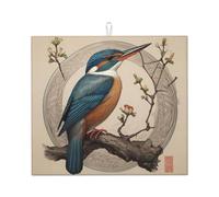 WZYWHJ Kate Kingfisher Prints, tappetino scolapiatti per cucina: realizzato in spugna assorbente, con cordino per appenderlo, 45,7 x 40,6 cm