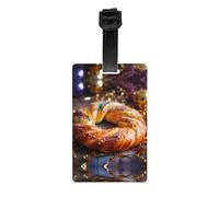 WZYWHJ King Cake Pattern - Etichette per bagagli, per uomo e donna, per proteggere la privacy