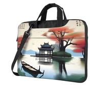 WZYWHJ Le Quattro Stagioni di Stampa Ultra-sottile portatile monospalla accessori per computer portatile morbido antiurto per laptop, Nero , 13 inch