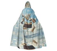 WZYWHJ Libri sospesi Immagine Aldult Qualità Cosplay Poncho con Cappuccio Mantello per uomini e donne Halloween