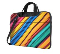 WZYWHJ Linee colorate Stampe Ultra-sottile portatile monospalla borsa del computer accessori per computer morbido antiurto per laptop, Nero , 15.6 inch