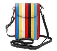WZYWHJ Linee di colore che stampano il pacchetto di cuoio della borsa del telefono delle donne con la tracolla regolabile