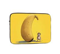 WZYWHJ Little Monkey on a Big Banana Printing Custodia portatile antiurto per laptop da 17 pollici per uomini e donne viaggi d'affari, scuola, ufficio uso quotidiano