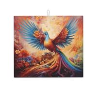 WZYWHJ Little Phoenix on the Rainbow Tappetino scolapiatti per cucina: realizzato in spugna assorbente d'acqua, con cordino per appendere 45,7 x 40,6 cm