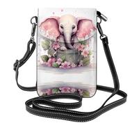 WZYWHJ Little Pink Elephant Take Bath - Borsa a tracolla in pelle stampata per telefono, regalo versatile per donne, passeggiate, campeggio, shopping e viaggi