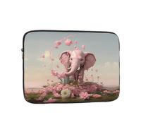 WZYWHJ Little Pink Elephant Watering The Flowers Printed Custodia portatile antiurto per laptop da 12 pollici per uomini e donne viaggi d'affari, scuola, ufficio uso quotidiano