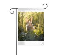 Wzywhj Little Rabbit In The Grass Picture Summer Garden Flag Double Sided Decorazione Cortile 30,5 x 45,7 cm