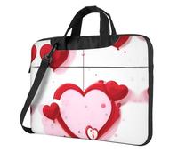 WZYWHJ Little Red Heart Prints, borsa per computer portatile, con interno morbido, tasche multiple, ideale per uomini, viaggi e affari, colore nero, 14"