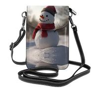 WZYWHJ Little snowman in the forest - Borsa a tracolla in pelle stampata per telefono, regalo versatile per donne, passeggiate, campeggio, shopping e viaggi