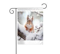 Wzywhj Little Squirrel On The Snow Tree Picture Summer Garden Flag Double Face Decorazione Cortile 30,5 x 45,7 cm
