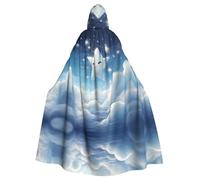 WZYWHJ Little stars in the white clouds Stampato Aldult Cosplay Poncho con cappuccio Mantello per uomini e donne Halloween Party