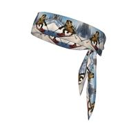 WZYWHJ Little Turtle - Fascia per capelli con stampa con scritta "Little Turtle Skiing", per uomini e donne, per corsa, allenamento e calcio