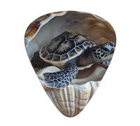 Wzywhj Little Turtle In The Conch - Plettri per chitarra, 12 pezzi, facili da impugnare, tengono in mano, ukulele, chitarra elettrica o acustica