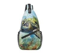 WZYWHJ Little Turtle in the Seaweed - Borsa a tracolla da uomo, casual, con stampa ad alta capacità e tracolla regolabile