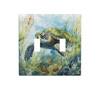 WZYWHJ Little Turtle in The Seaweed Pannello termoplastico stampato per copertura interruttore Pannello decorativo da parete che non si danneggia facilmente