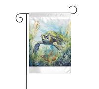 Wzywhj Little Turtle In The Seaweed Picture Summer Garden Flag Double Face Decorazione Cortile 30,5 x 45,7 cm