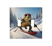 WZYWHJ Little Turtle Skiing - Pannello termoplastico stampato per copertura interruttore, piastra decorativa da parete che non si danneggia facilmente