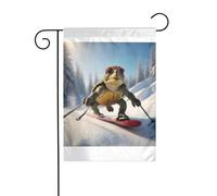 Wzywhj Little Turtle Skiing Picture Summer Garden Flag Double Face Decorazione Cortile 30,5 x 45,7 cm