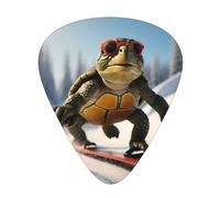 Wzywhj Little Turtle Skiing - Plettri per chitarra, 12 pezzi, facili da impugnare, tengono in mano, ukulele, chitarra elettrica o acustica