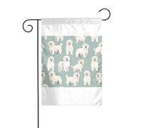 Wzywhj Little White Dogs Pattern Picture Summer Garden Flag Double Sided Decorazione Cortile 30,5 x 45,7 cm