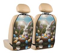 WZYWHJ Little White Rabbit and Easter Eggs - Cuscino per seggiolino auto con stampa di uova di Pasqua, 2 pezzi, multi-funzione, dopo l'installazione