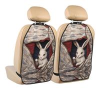 WZYWHJ Little White Rabbit in The Quilt stampato seggiolino auto Anti Kick Storage pad 2 pezzi, borsa portaoggetti multifunzionale protezione sedile dopo l'installazione