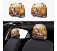 WZYWHJ Little Zebra on the Boat - Federa per cuscino per auto, 2 pezzi, accessori per coprisedili, universale, motivo: piccola zebra