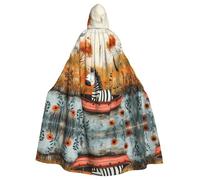 WZYWHJ Little zebra on the boat stampato aldult Cosplay Poncho con cappuccio mantello per uomini e donne Halloween Party
