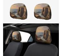 WZYWHJ Looking Out to Sea - Federa per auto con stampa, 2 pezzi, accessori per coprisedili, copertura protettiva universale