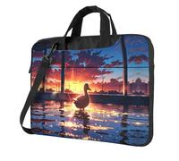 WZYWHJ Lucky Duck Picture - Borsa per computer portatile, con interno morbido, tasche multiple, ideale per uomini, viaggi e lavoro, Nero, 13 inch
