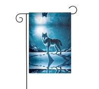 WZYWHJ Lupo su montagna innevata stampa decorazione giardino bandiera 30,5 x 45,7 cm per un ambiente esterno alla moda