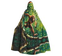 WZYWHJ Macachi sull'albero Immagine Aldult Qualità Cosplay Poncho con cappuccio Mantello per uomini e donne Halloween