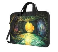 WZYWHJ Magica grotta Immagine Ultra-sottile portatile monospalla borsa del computer accessori per computer morbido antiurto per laptop, Nero , 15.6 inch