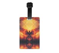 WZYWHJ Majestic - Etichetta per bagagli con immagine di uccello fiamma, con cinturino staccabile, gancio da viaggio per una comoda identificazione, leggera e personalizzata, formato biglietto da
