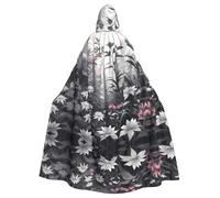 WZYWHJ Mantello con cappuccio monocromatico con stampe botaniche aldult di qualità per cosplay per uomini e donne Halloween