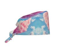 WZYWHJ Marshmallows in the Sky Picture Cleaning Work Hat Sweatband adatto per uomini e donne, cinturino elastico regolabile nero