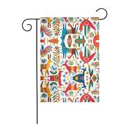 Wzywhj Mexican Otomi Animali Stampa Estate Giardino Bandiera Double Face Decorazione Cortile 30,5 x 45,7 cm
