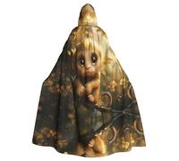 WZYWHJ Monkey with bright eyes Printed Aldult Cosplay Poncho con cappuccio Mantello per uomini e donne Halloween Party