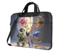 WZYWHJ Morning Glory and Rose Stampa Ultra-sottile portatile monospalla borsa per laptop accessori per computer morbido antiurto per laptop, Nero , 14 inch