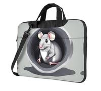 WZYWHJ Mouse in the Hole Stampe Ultra-sottile portatile monospalla borsa per laptop accessori per computer morbido antiurto per laptop, Nero , 15.6 inch