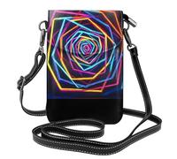 WZYWHJ Neon surround lines Pattern Borsa per telefono in pelle da donna con tracolla regolabile